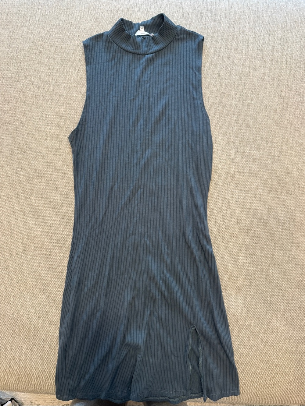 Reformation Black Ribbed Mock Neck Midi Dress Size S